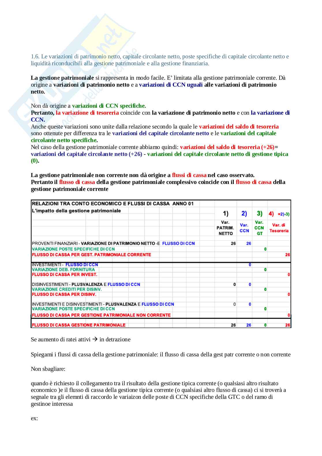 Riclassificazione del rendiconto finanziario Pag. 11