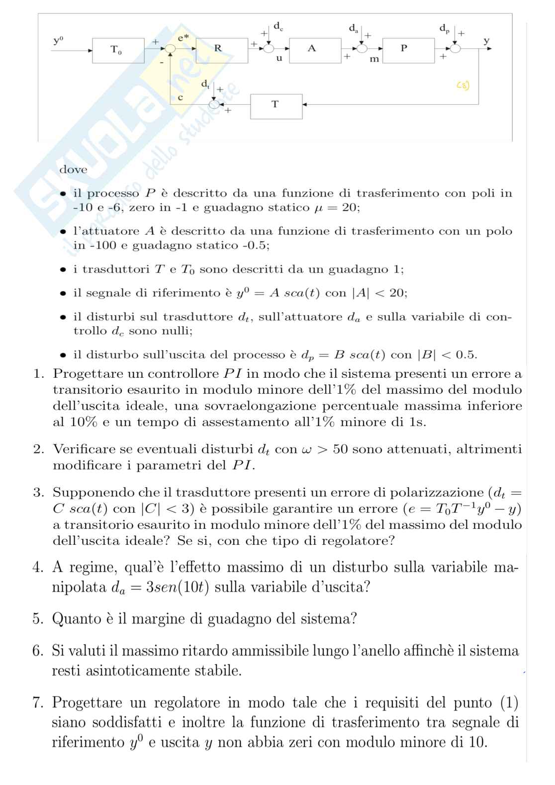 Esercizi parte 2 Controlli automatici Pag. 1