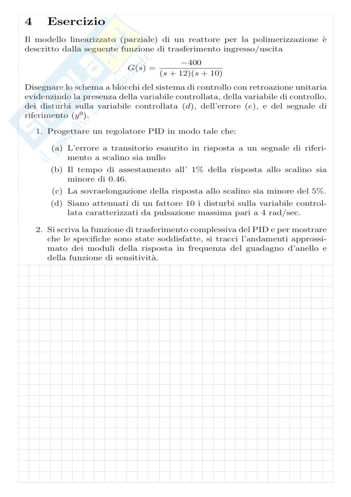 Esercizi parte 2 Controlli automatici Pag. 41