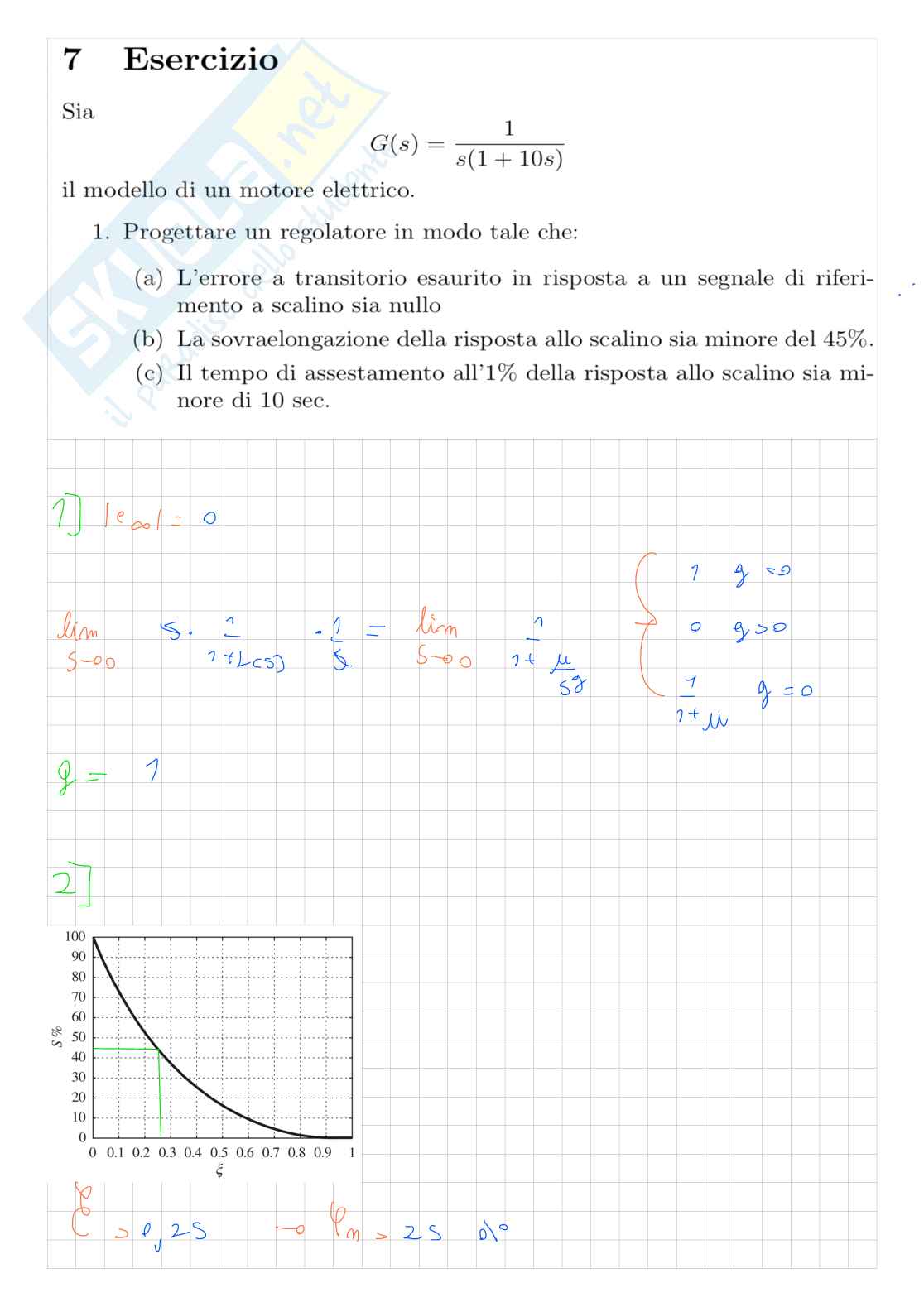 Esercizi parte 2 Controlli automatici Pag. 46