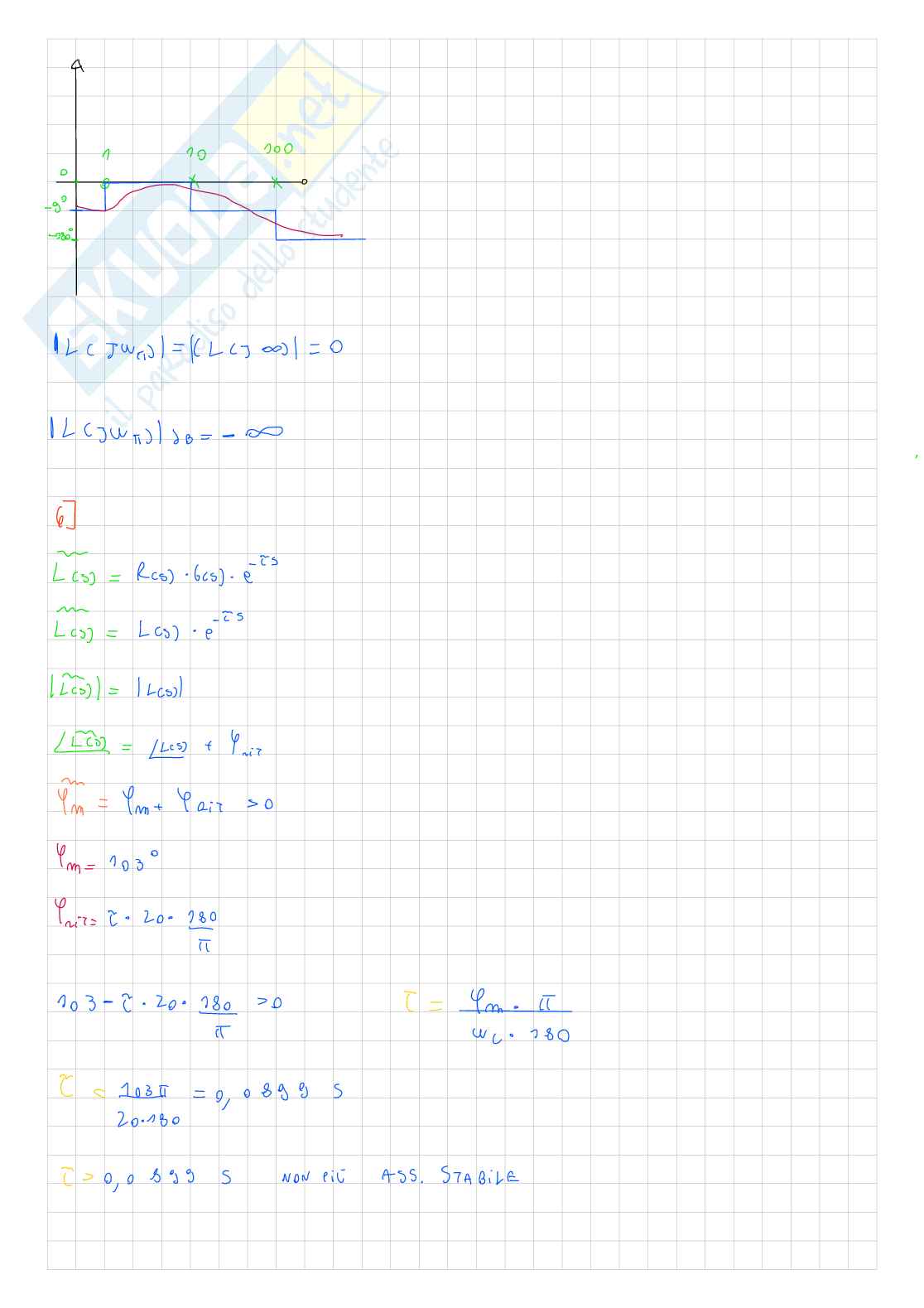 Esercizi parte 2 Controlli automatici Pag. 6