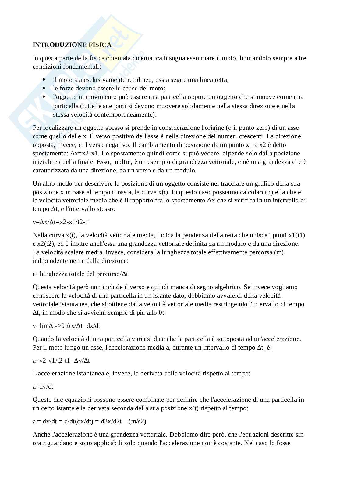 Appunti di Fisica sui moti Pag. 1