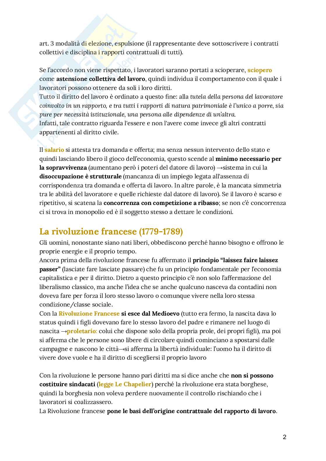 Appunti lezioni Diritto del lavoro Pag. 2