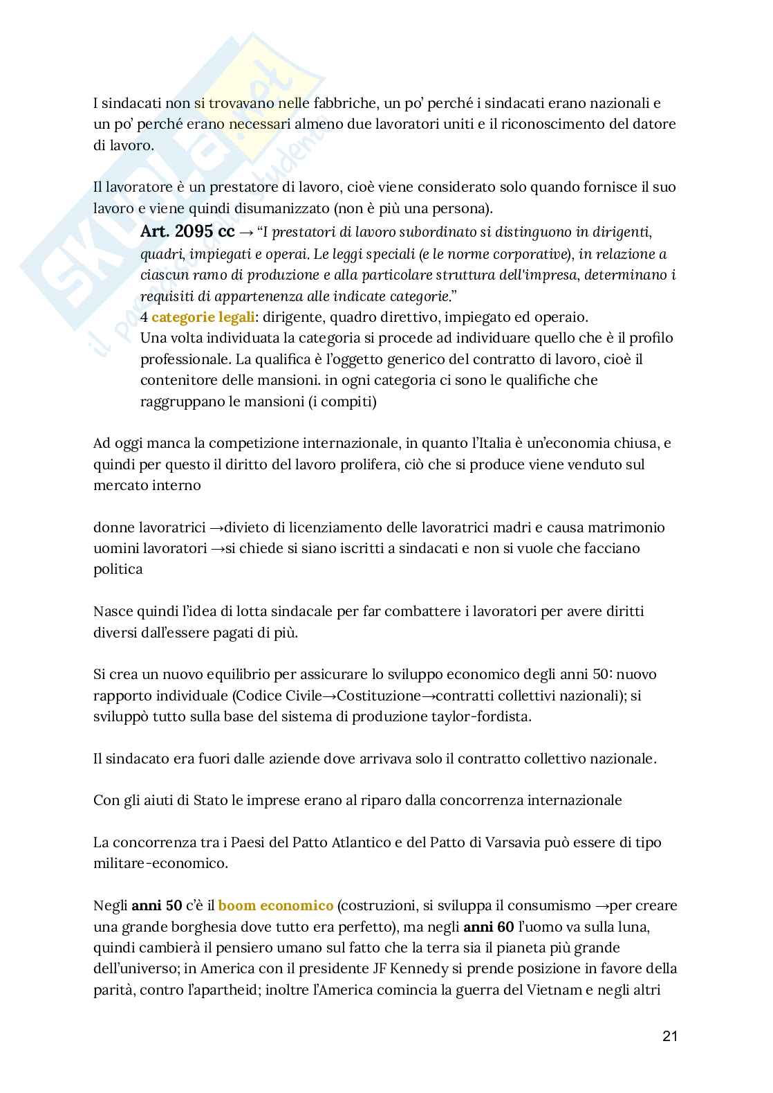 Appunti lezioni Diritto del lavoro Pag. 21