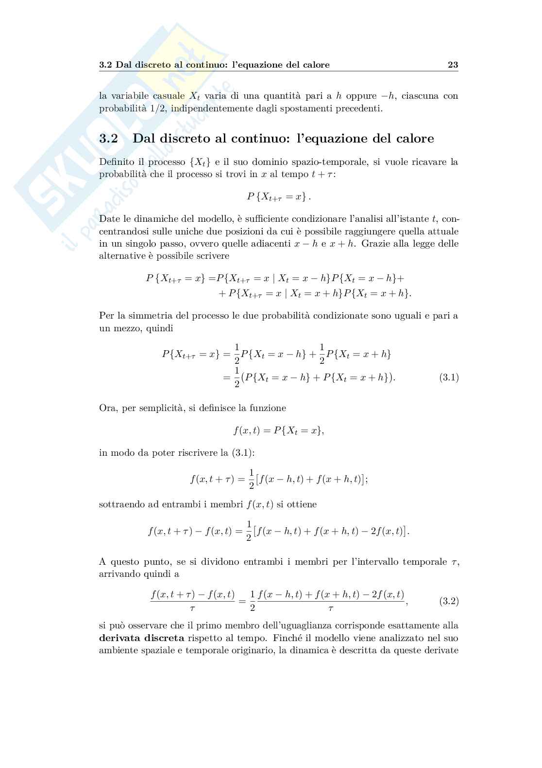 Tesi di laurea in Statistica - Il moto browniano: proprietà, principio di riflessione e limite continuo Pag. 26