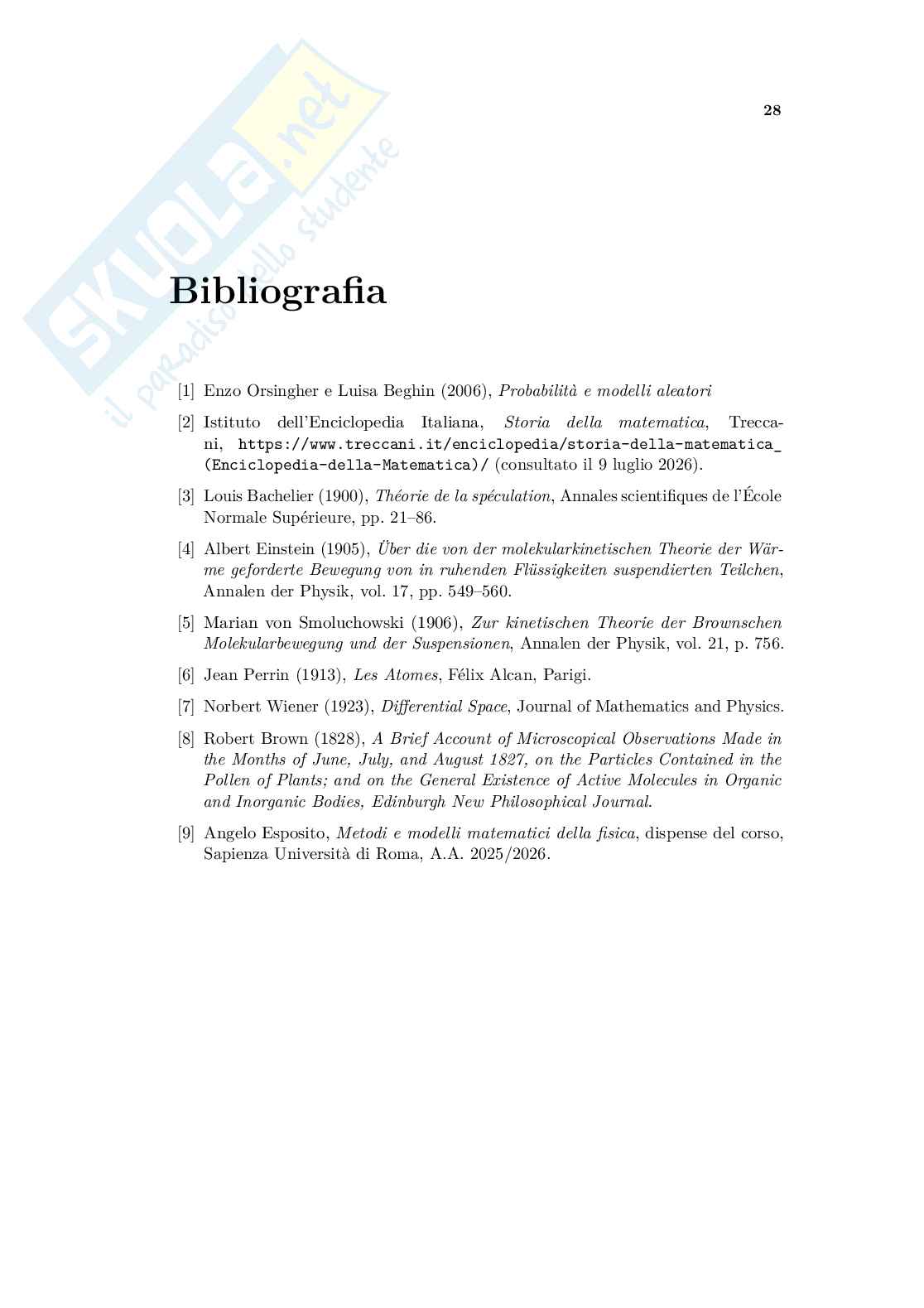 Tesi di laurea in Statistica - Il moto browniano: proprietà, principio di riflessione e limite continuo Pag. 31