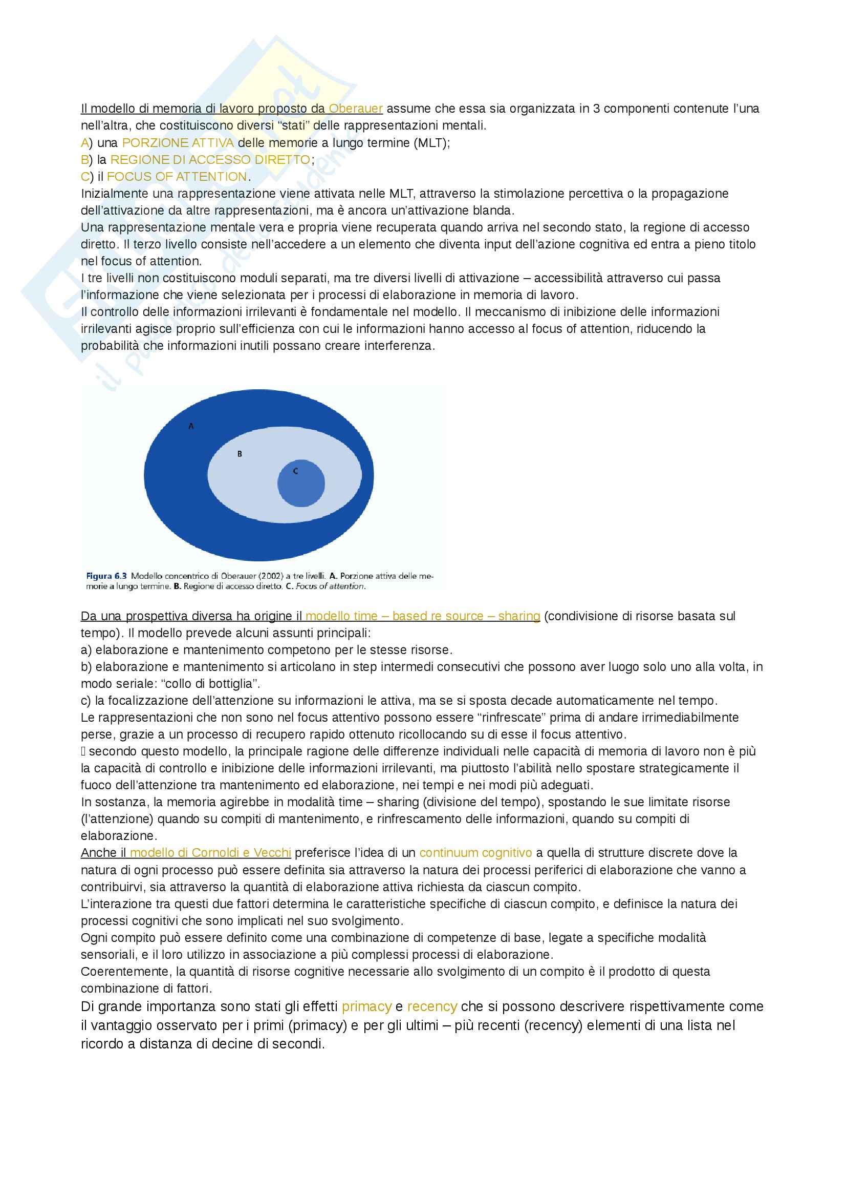 Riassunto esame Psicologia generale 1, prof. Bricolo, libro consigliato Psicologia generale 1, Cherubini Pag. 56