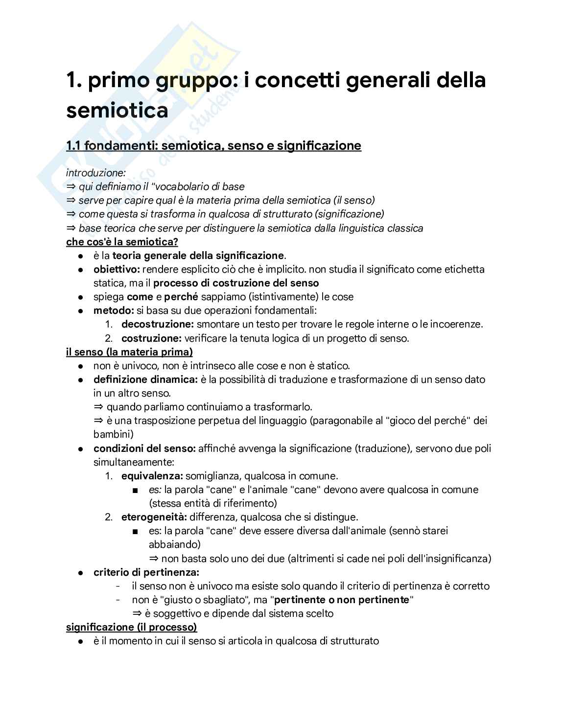 Preparazione completa con tutti gli elementi per l'esame scritto (semiotica - 2025/26) Pag. 1