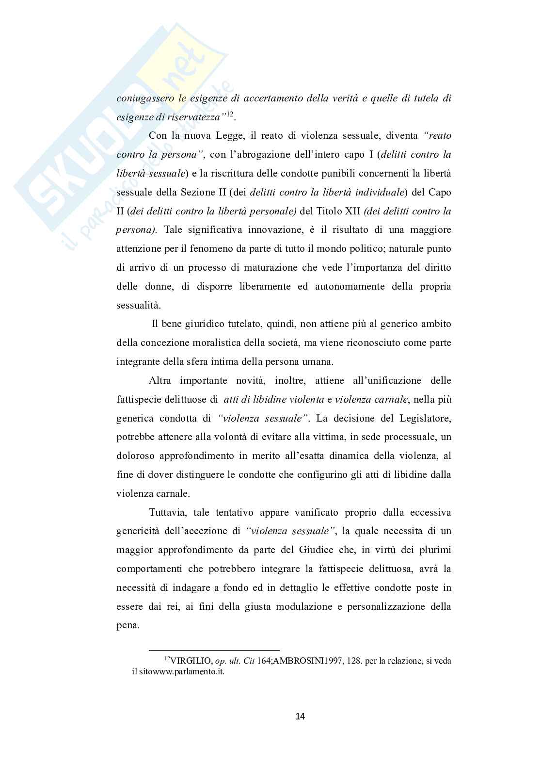Tesi di laurea sulla  violenza sessuale di gruppo Pag. 16