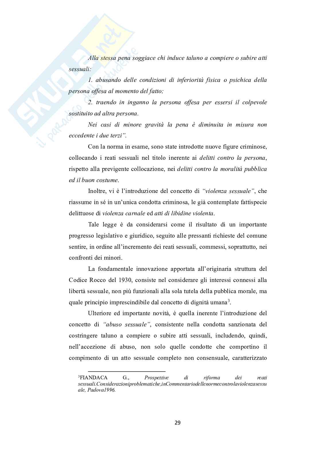 Tesi di laurea sulla  violenza sessuale di gruppo Pag. 31