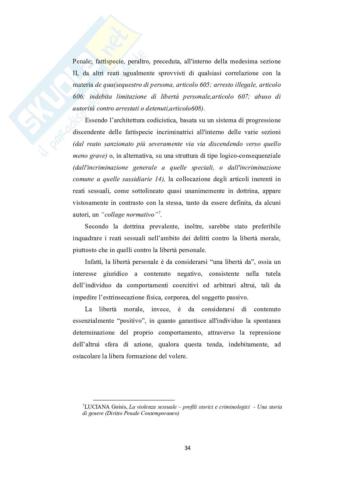 Tesi di laurea sulla  violenza sessuale di gruppo Pag. 36