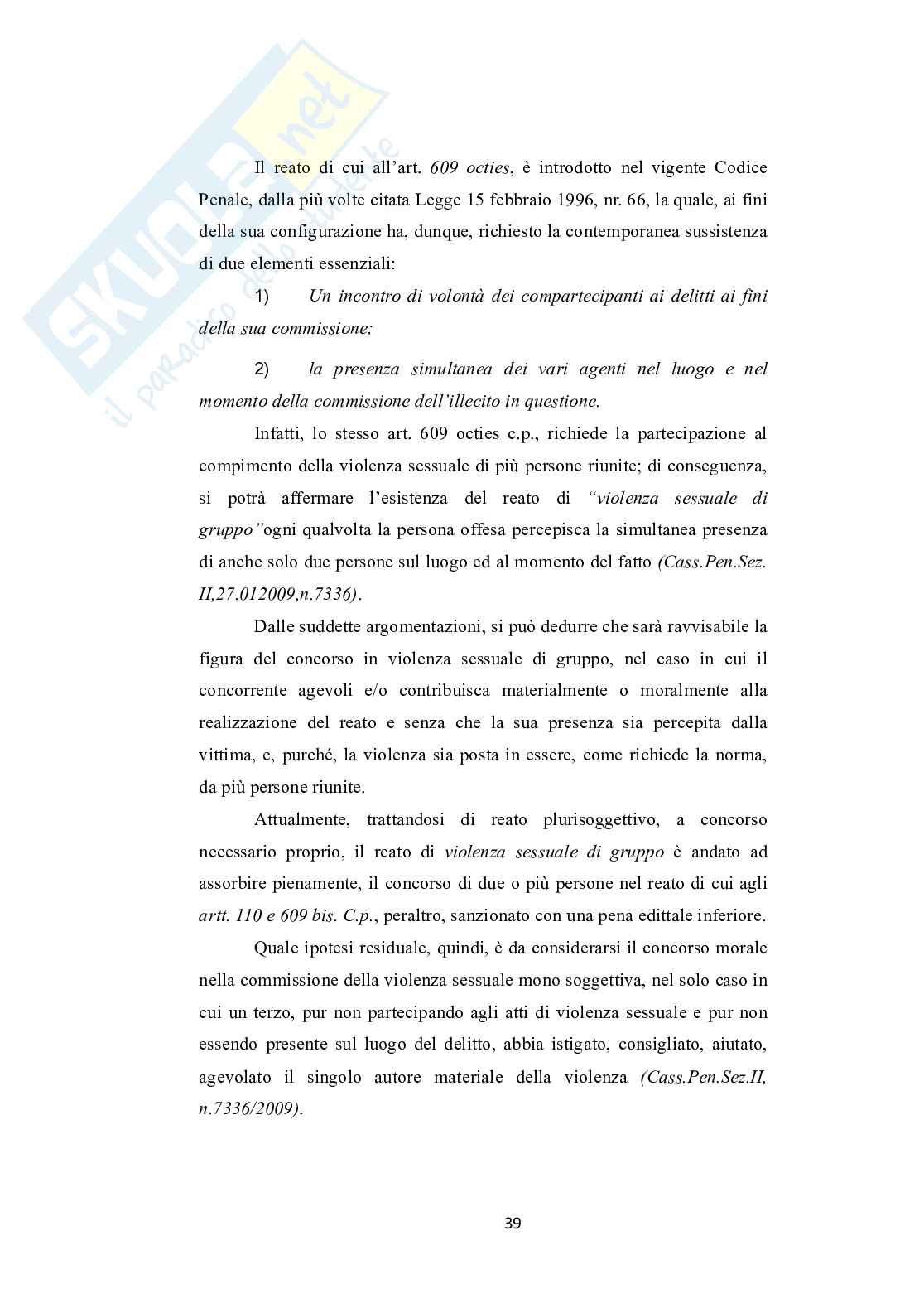 Tesi di laurea sulla  violenza sessuale di gruppo Pag. 41
