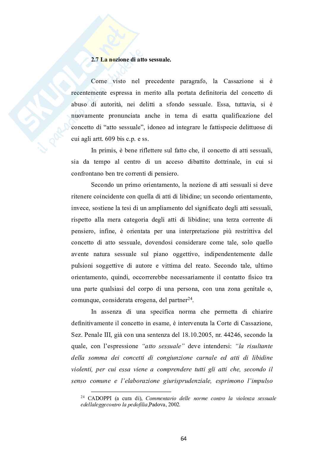 Tesi di laurea sulla  violenza sessuale di gruppo Pag. 66