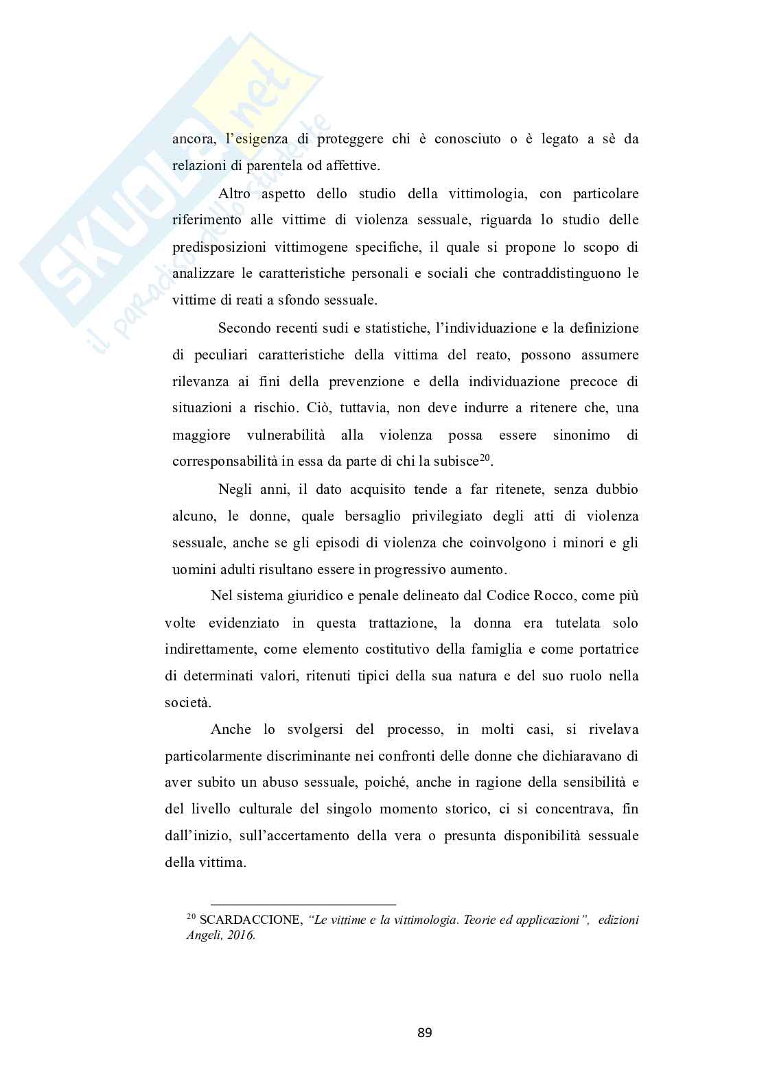 Tesi di laurea sulla  violenza sessuale di gruppo Pag. 91