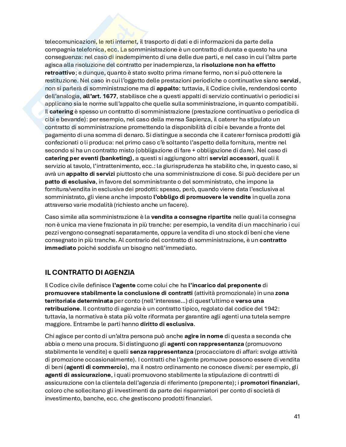 Appunti Esame Diritto dei contratti di impresa interni ed internazionali Pag. 41