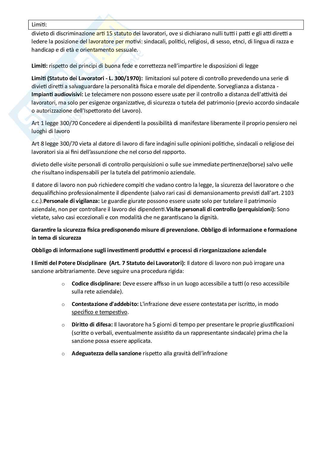 Appunti di Diritto del lavoro Pag. 2