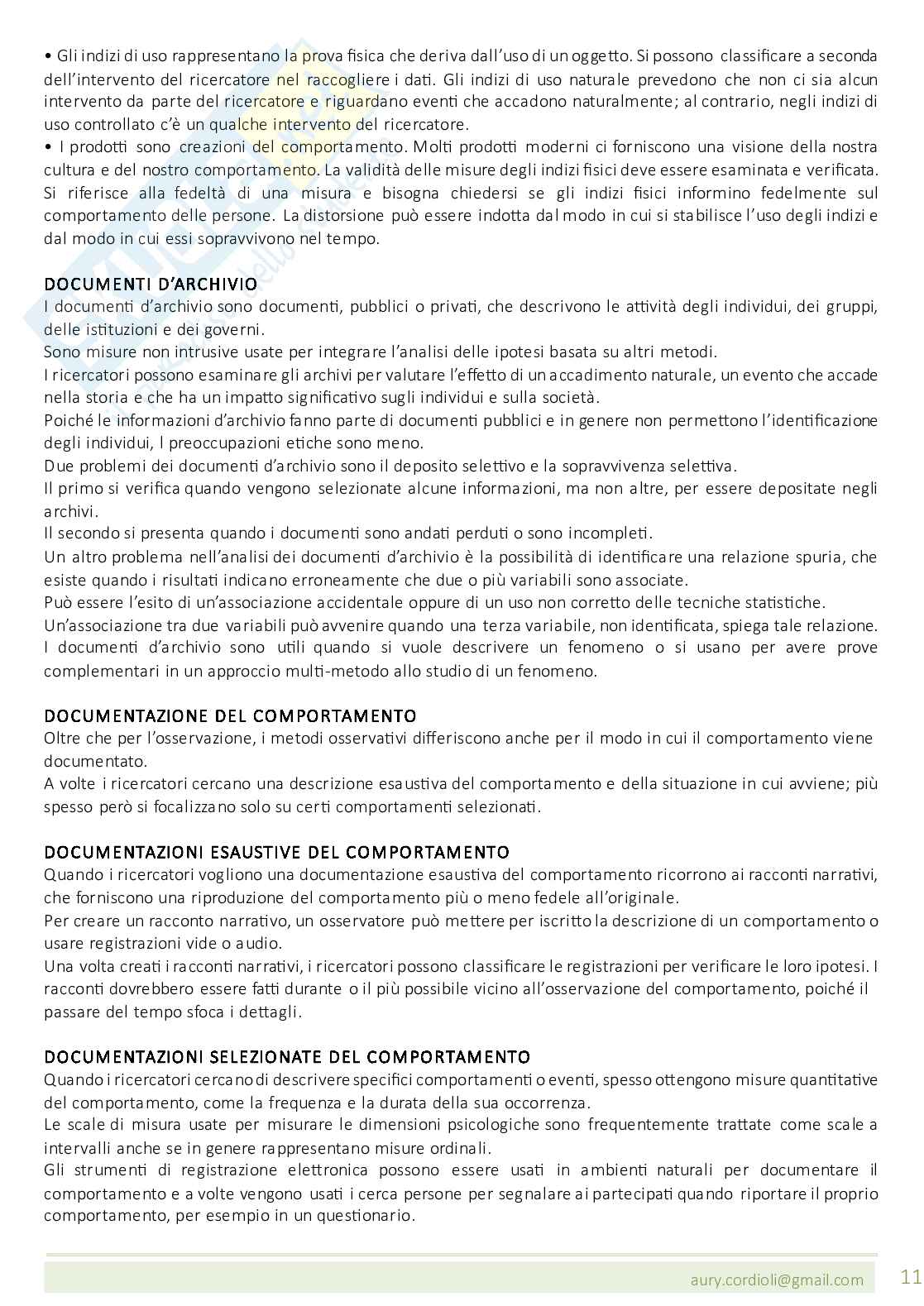 Riassunto esame Metodologia della ricerca psicologica, Prof. Grossato Elisa, libro consigliato Metodologia della ricerca in psicologia ,  Shaughnessy Pag. 11