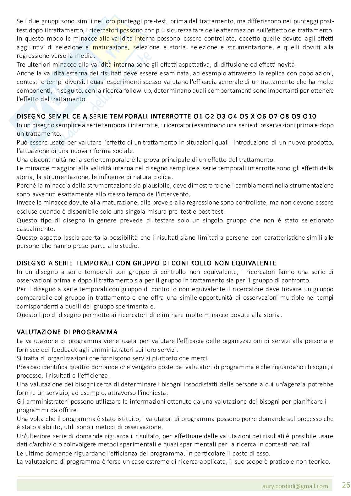 Riassunto esame Metodologia della ricerca psicologica, Prof. Grossato Elisa, libro consigliato Metodologia della ricerca in psicologia ,  Shaughnessy Pag. 26