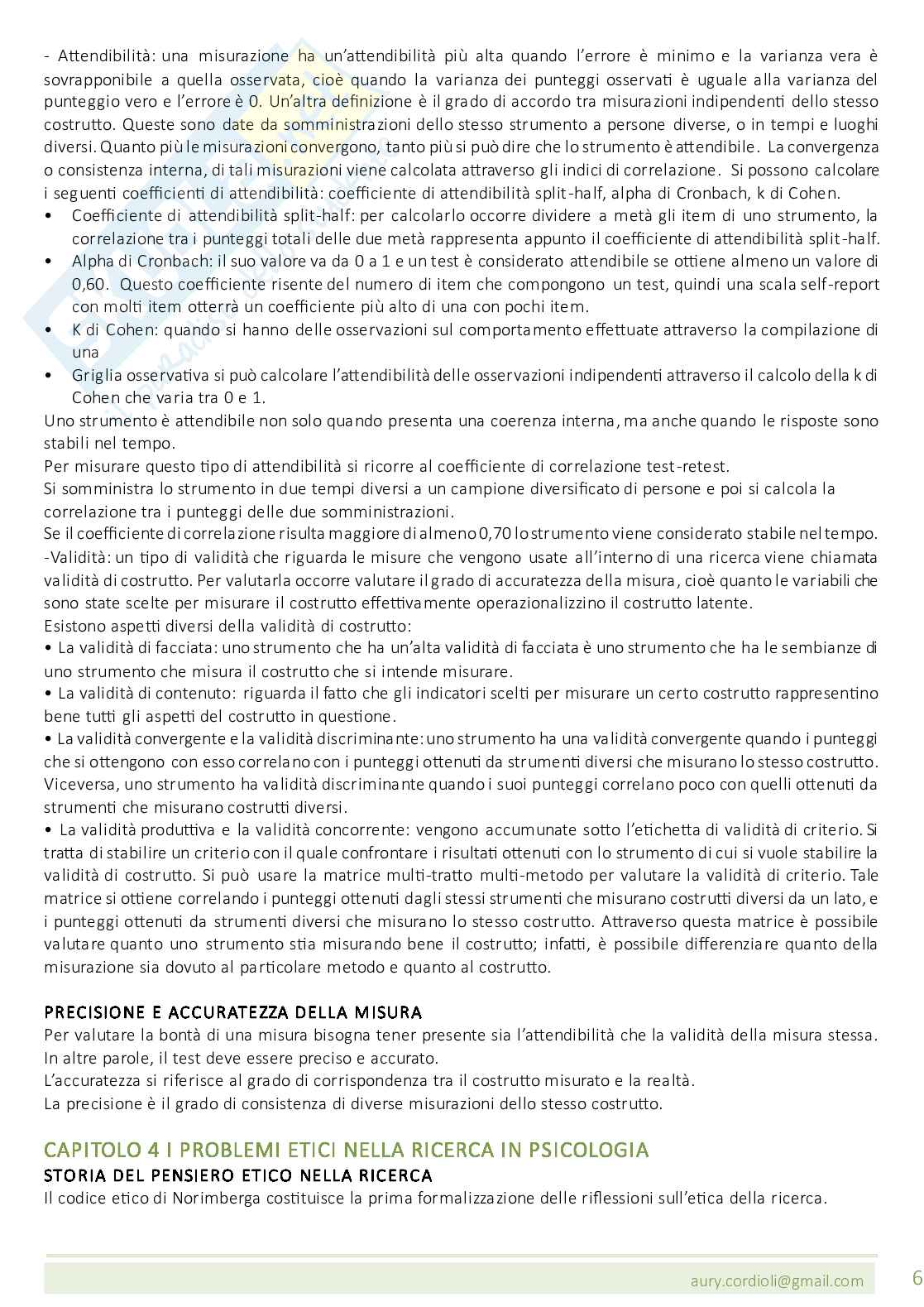 Riassunto esame Metodologia della ricerca psicologica, Prof. Grossato Elisa, libro consigliato Metodologia della ricerca in psicologia ,  Shaughnessy Pag. 6