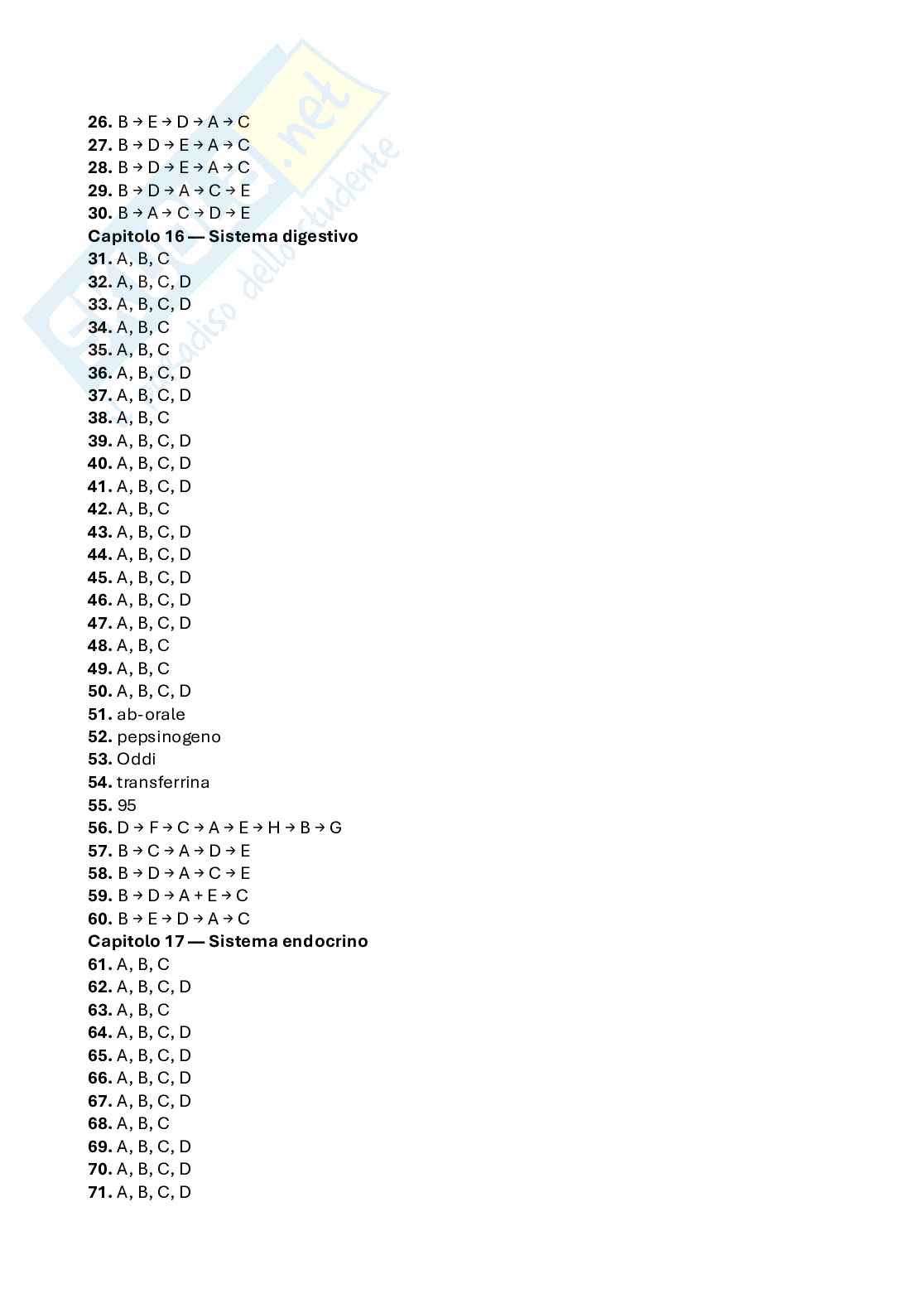 Domande a scelta multipla di Fisiologia umana Pag. 11