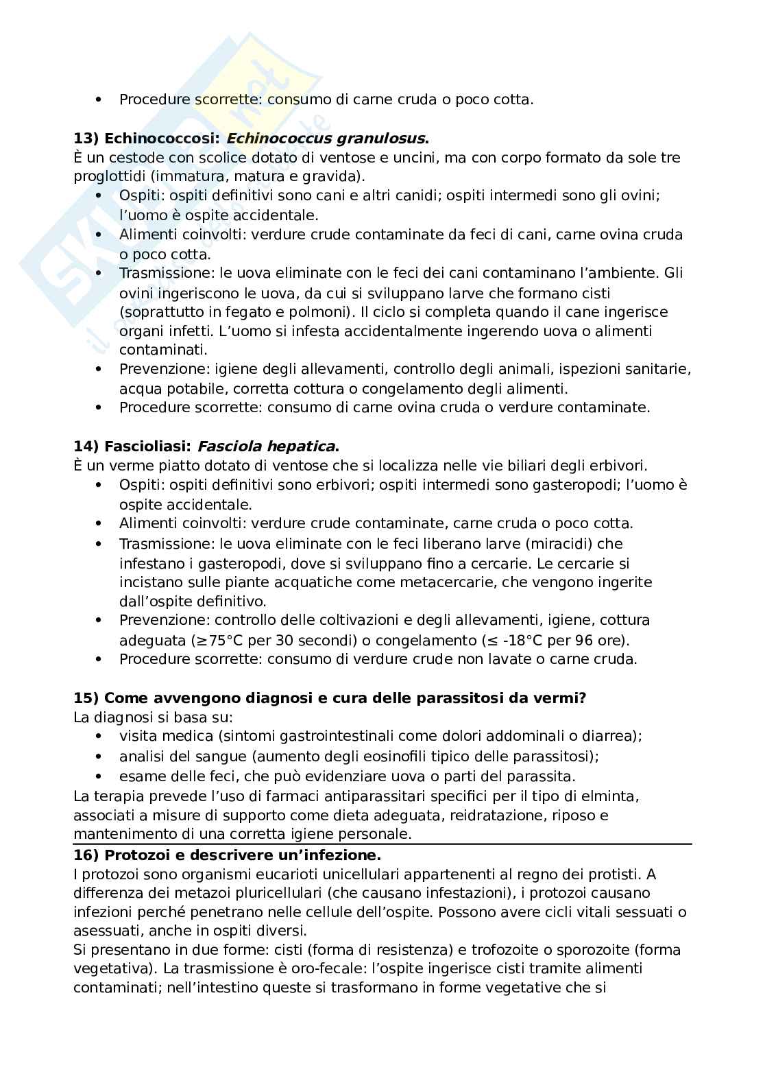 Domande e risposte Qualità e sicurezza microbiologica ed Ecologia del microbiota umano Pag. 21