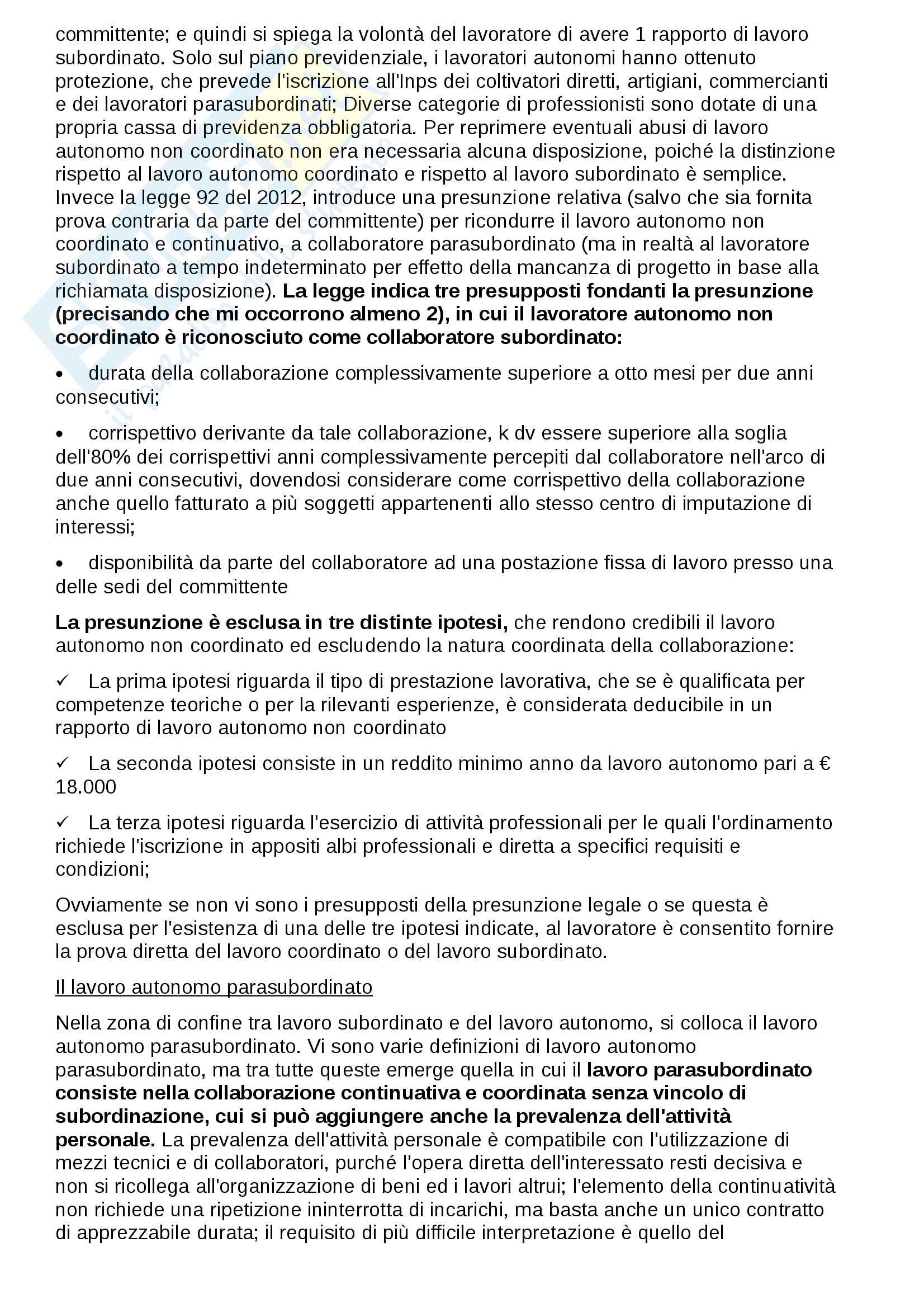 Riassunto esame Diritto del lavoro, prof. Fiorillo Pag. 2