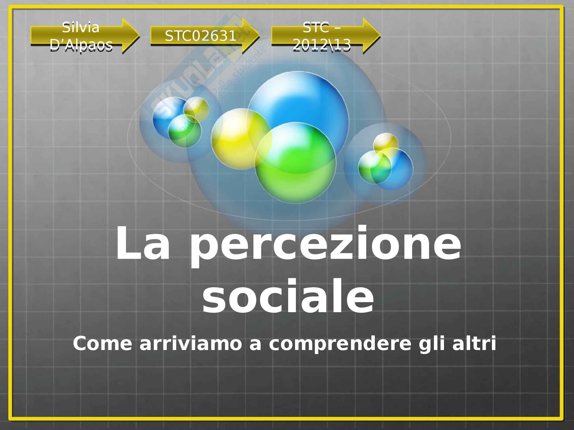 Psicologia generale - percezione sociale Pag. 1