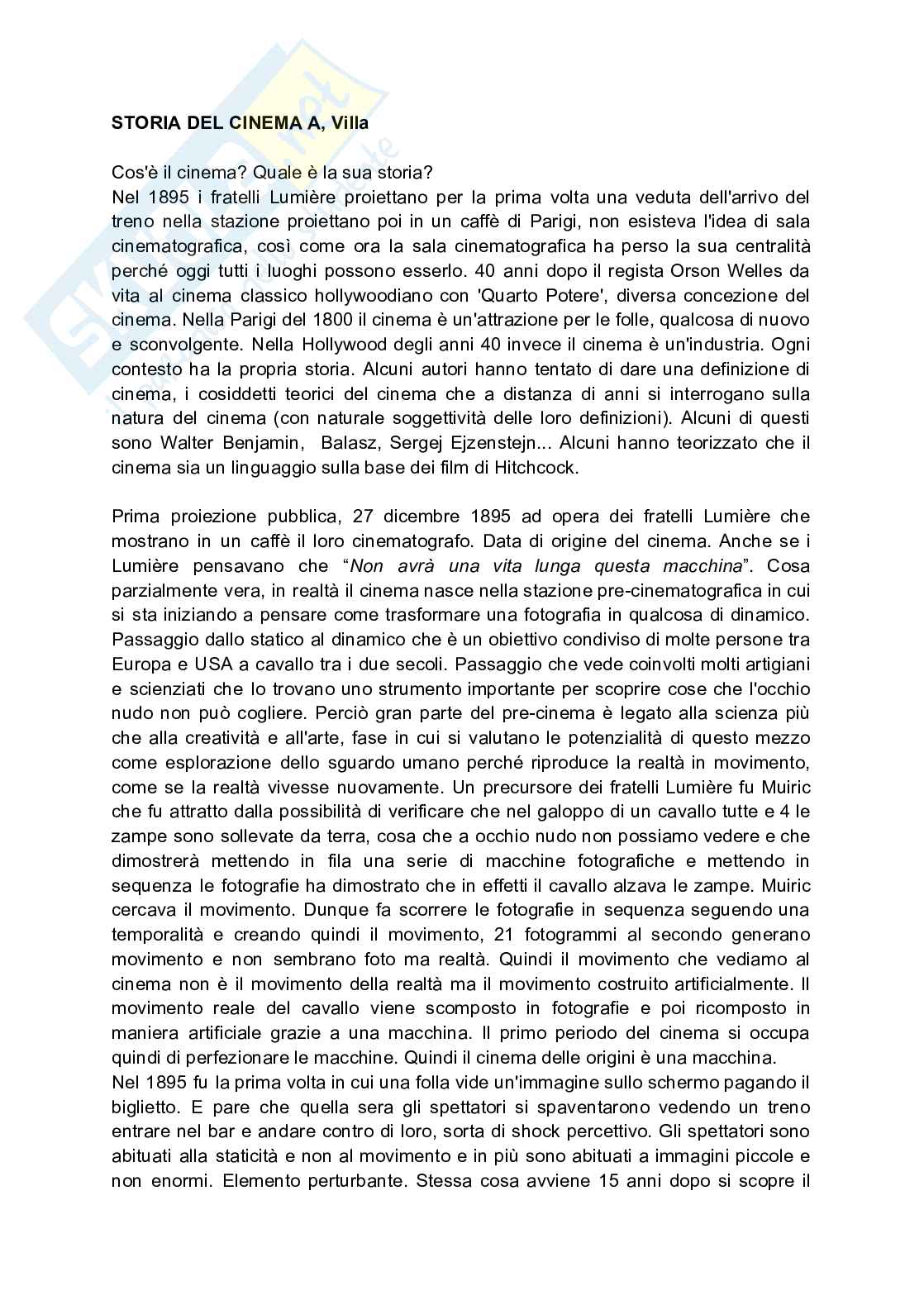 Appunti di Storia del cinema Pag. 1