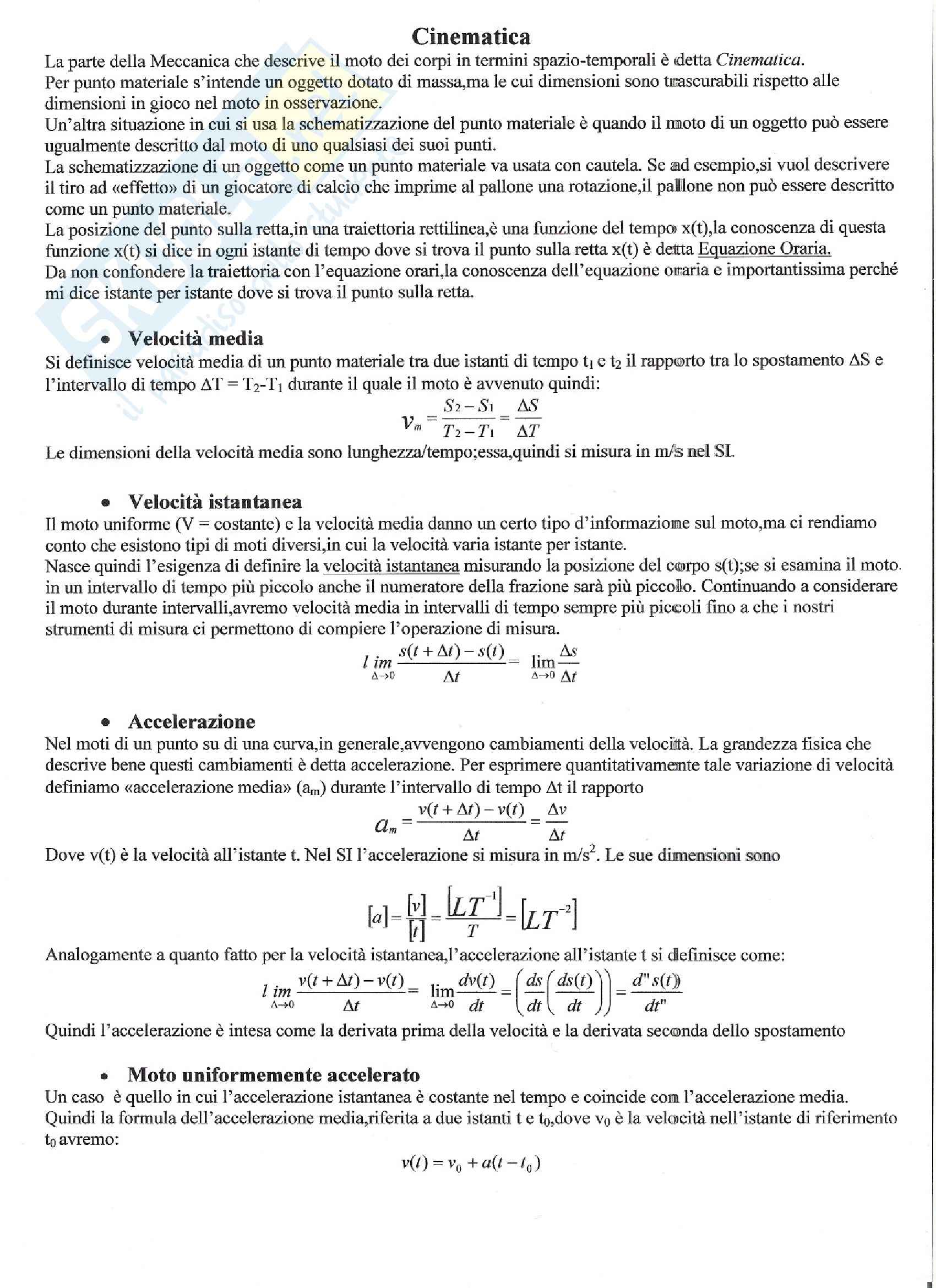 Cinematica Esposito Pag. 1