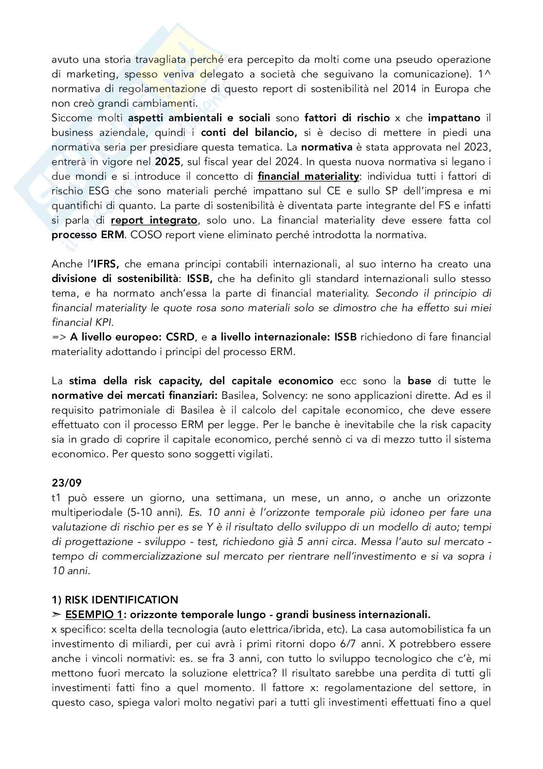 Appunti Misurazione del rischio + domande esame  Pag. 11