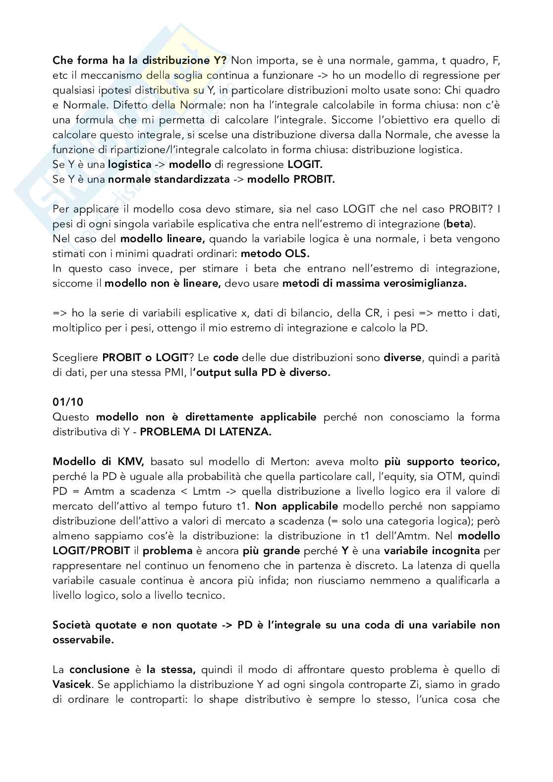 Appunti Misurazione del rischio + domande esame  Pag. 31