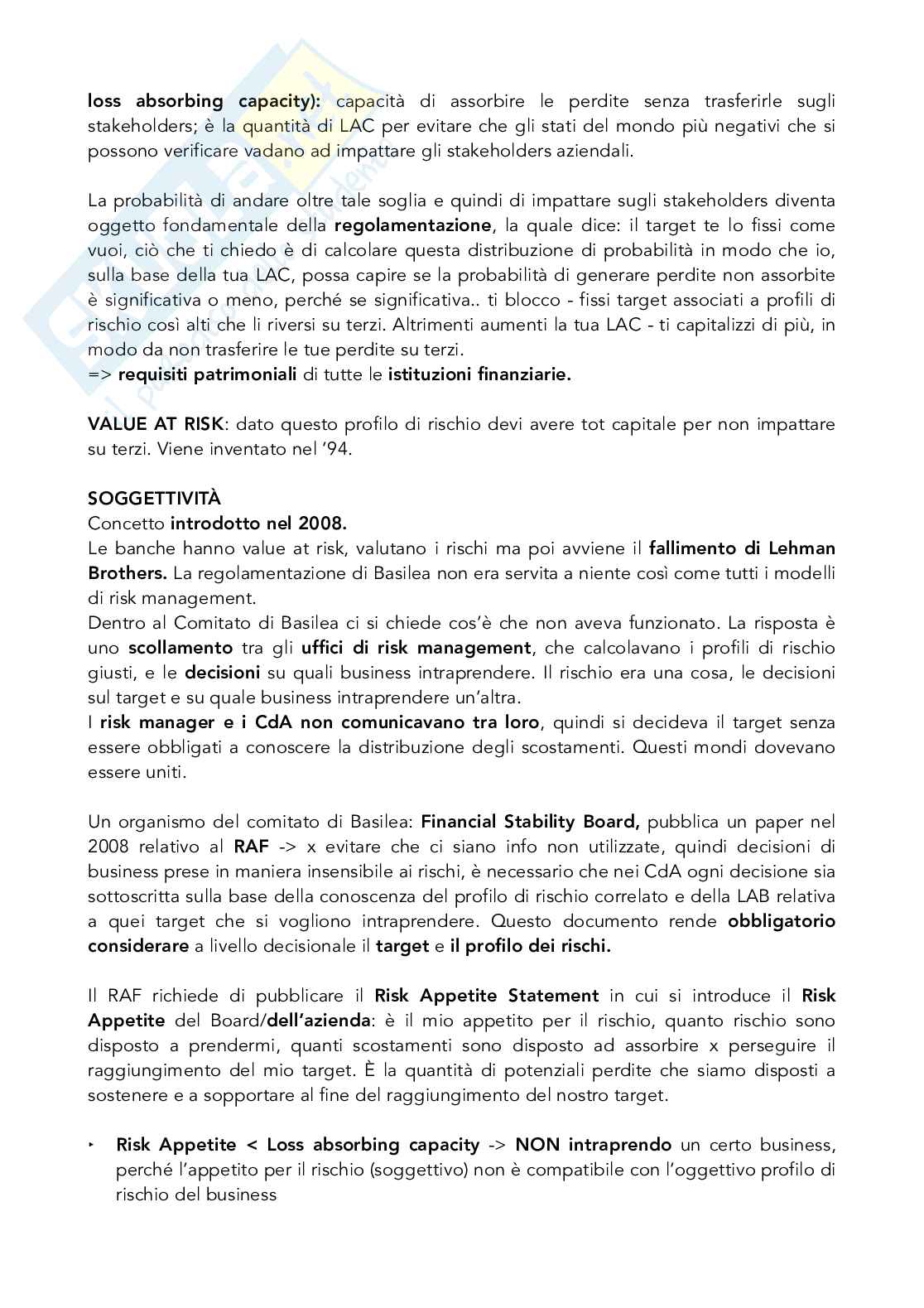 Appunti Misurazione del rischio + domande esame  Pag. 6