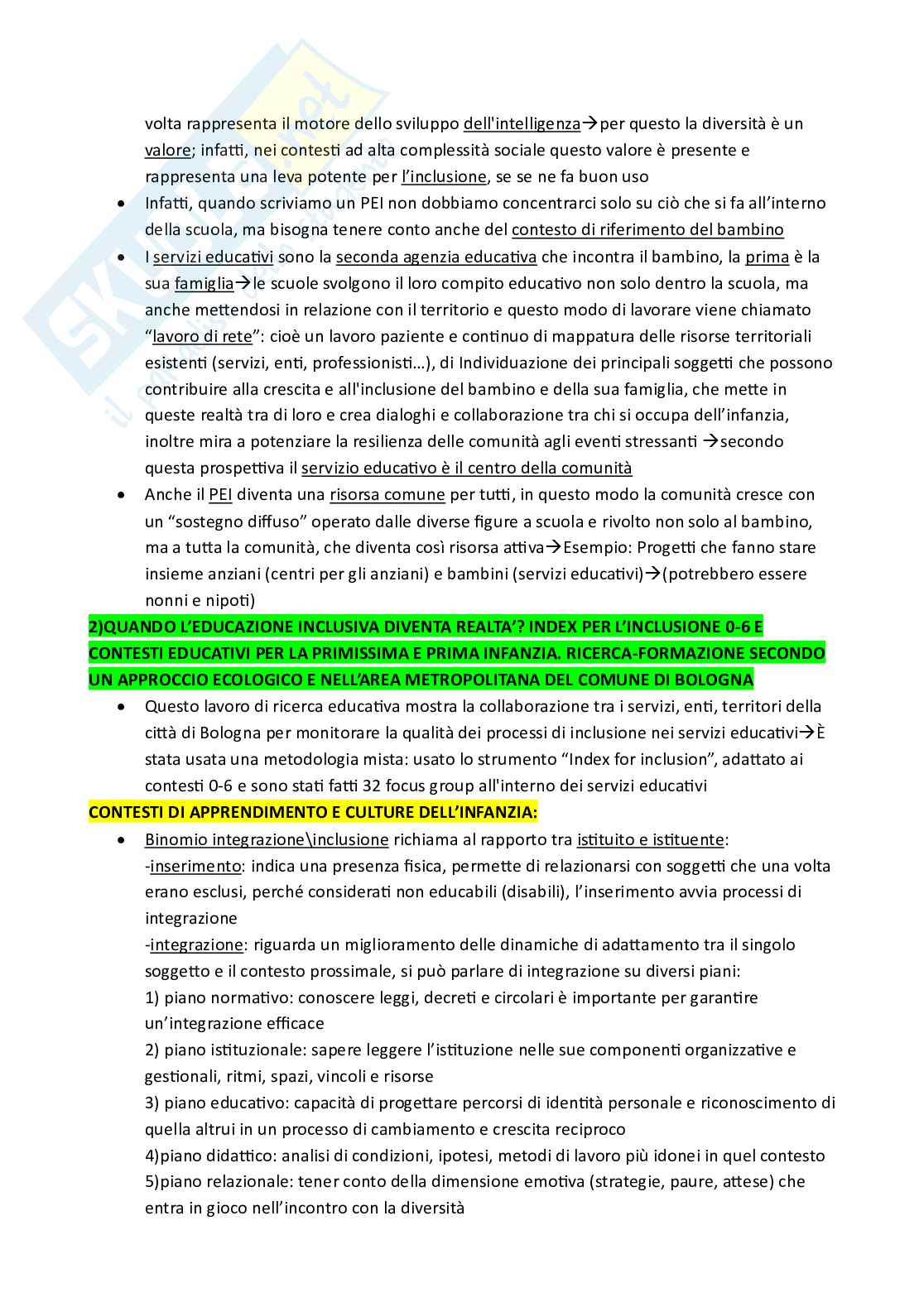 Appunti per l'esame di Pedagogia speciale Pag. 6