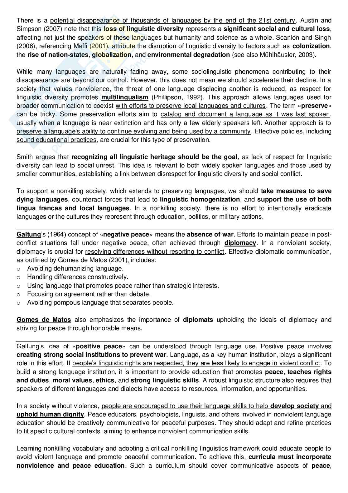 Riassunto esame Inglese, Prof. Corrao Maria Francesca, libro consigliato English for diplomatic purposes, Friedrich Pag. 2