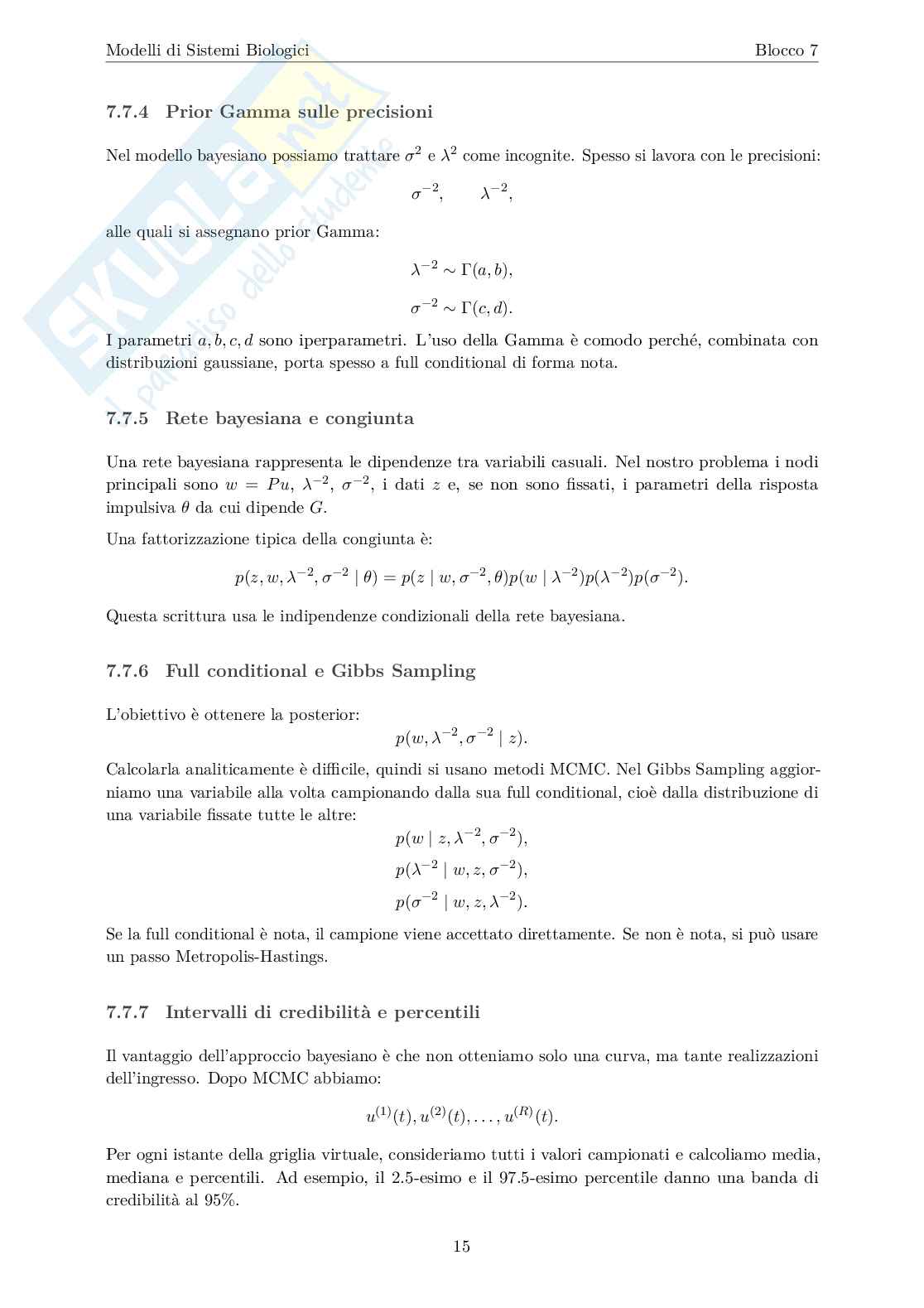 Blocco 7 Modelli di sistemi biologici - Deconvoluzione  Pag. 16