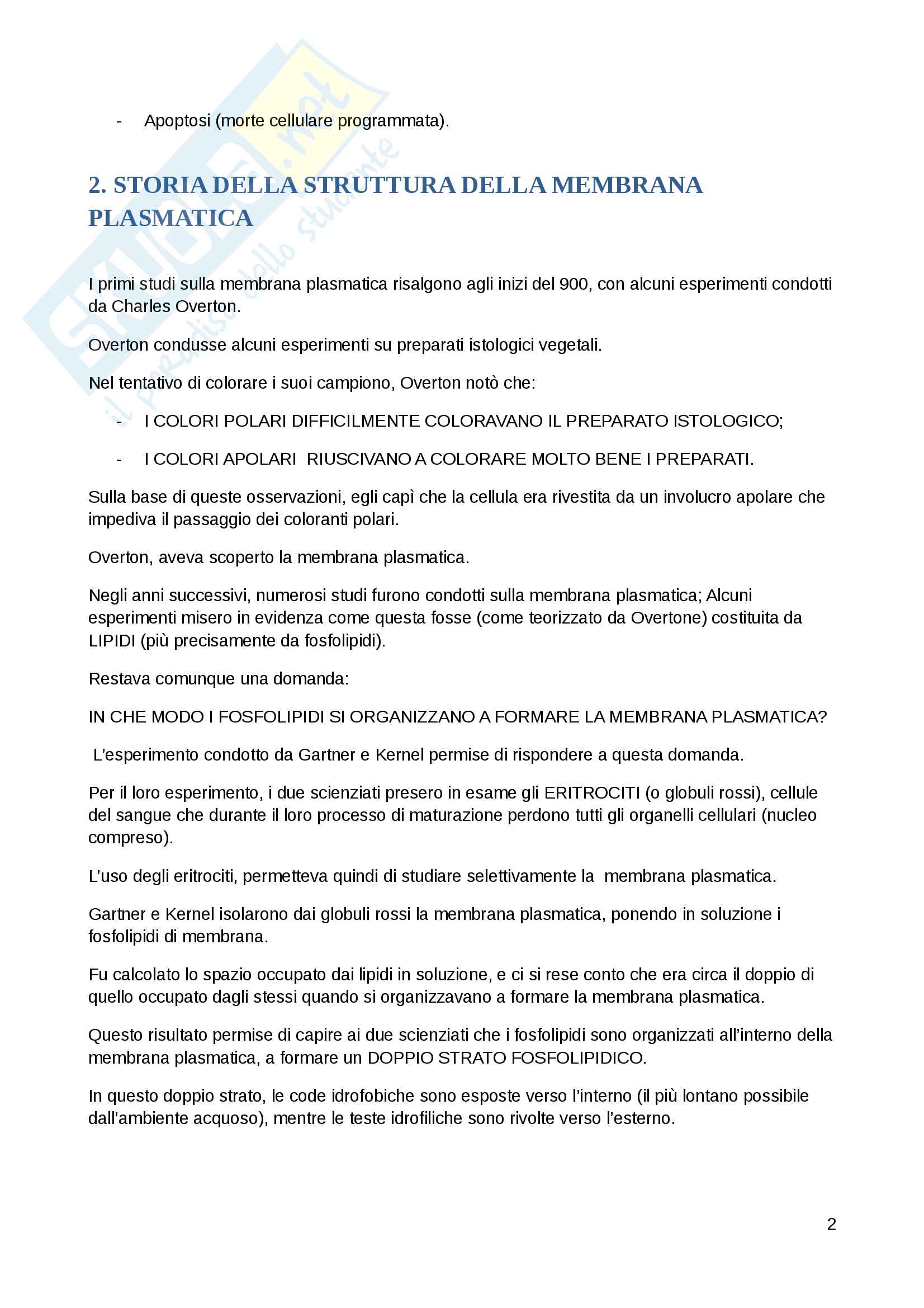 Membrana Plasmatica e Trasporto dei soluti Pag. 2