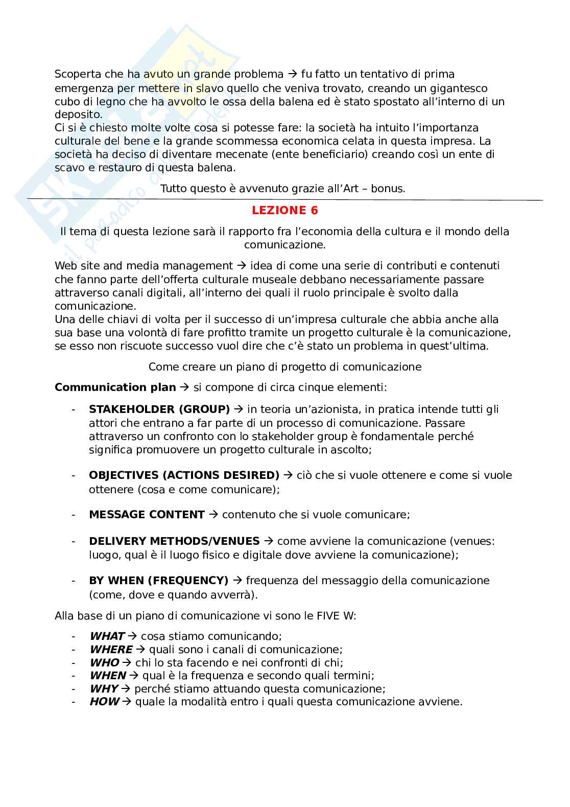 Economia della cultura Pag. 11