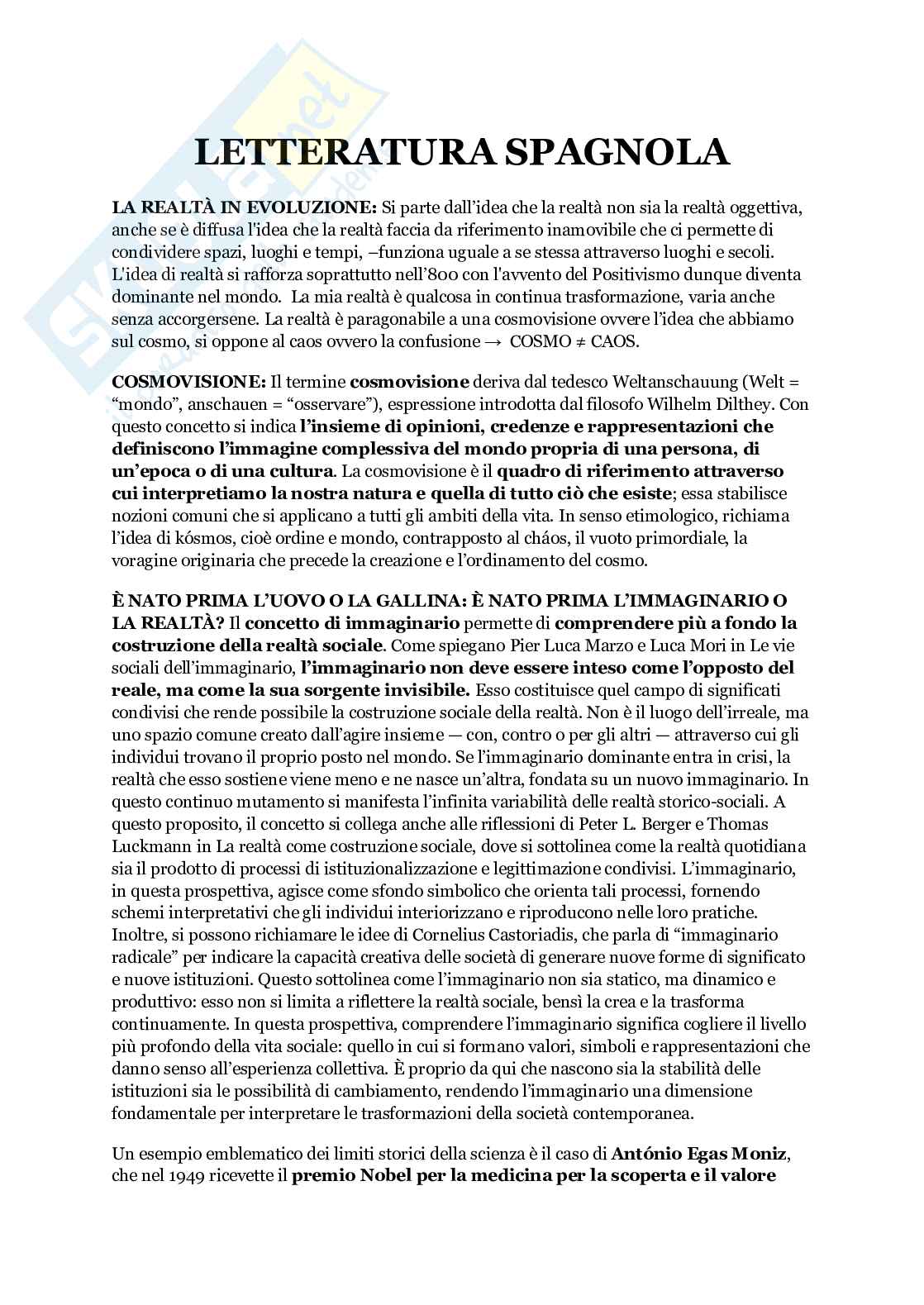 Letteratura spagnola  Pag. 1