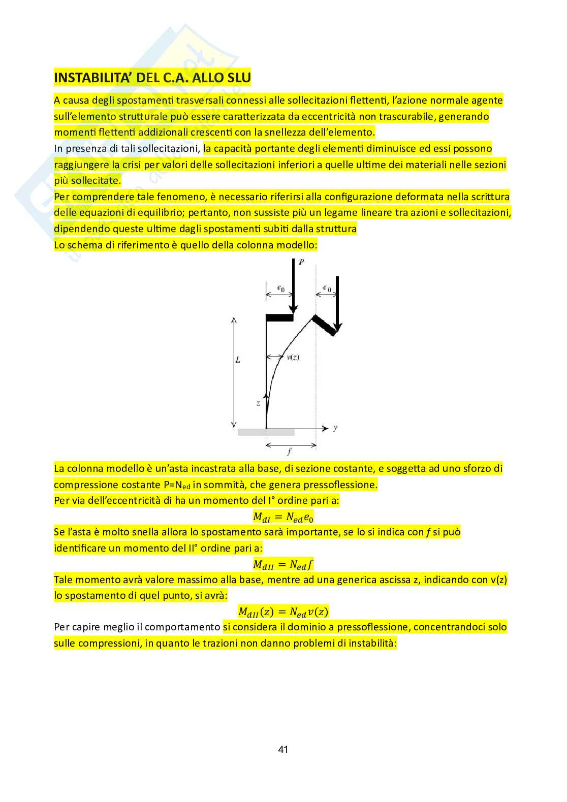 Tecnica delle costruzioni in ca e cap Pag. 41