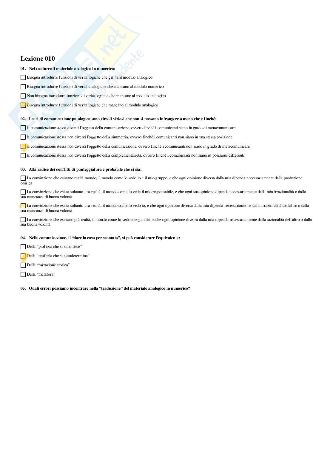 Psicologia della comunicazione strategica - Paniere compilato Pag. 11