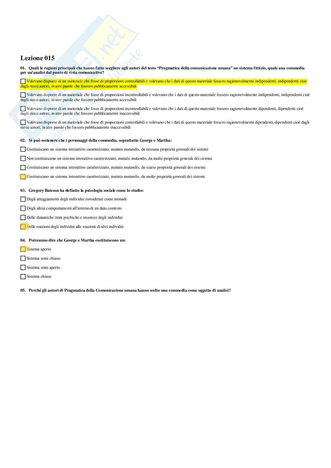 Psicologia della comunicazione strategica - Paniere compilato Pag. 16