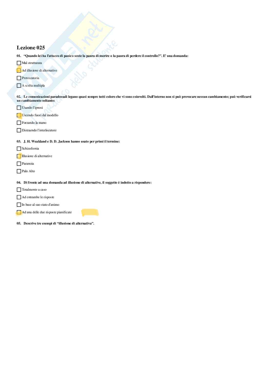 Psicologia della comunicazione strategica - Paniere compilato Pag. 26