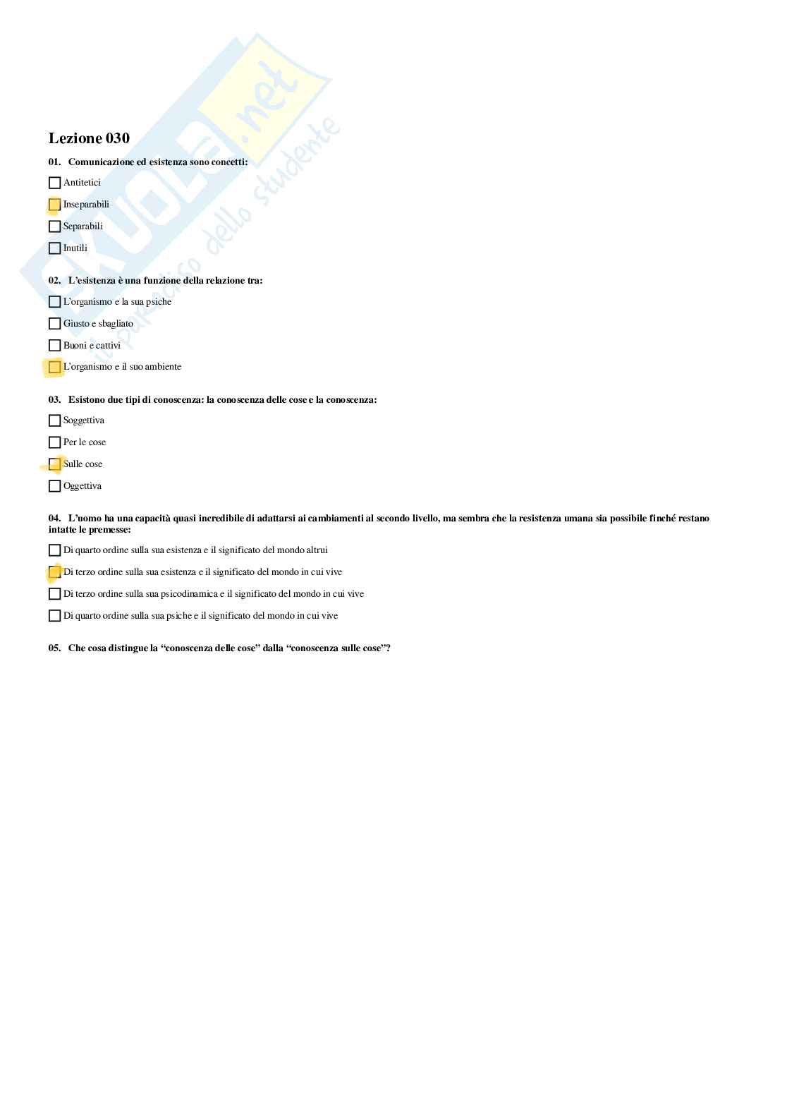 Psicologia della comunicazione strategica - Paniere compilato Pag. 31