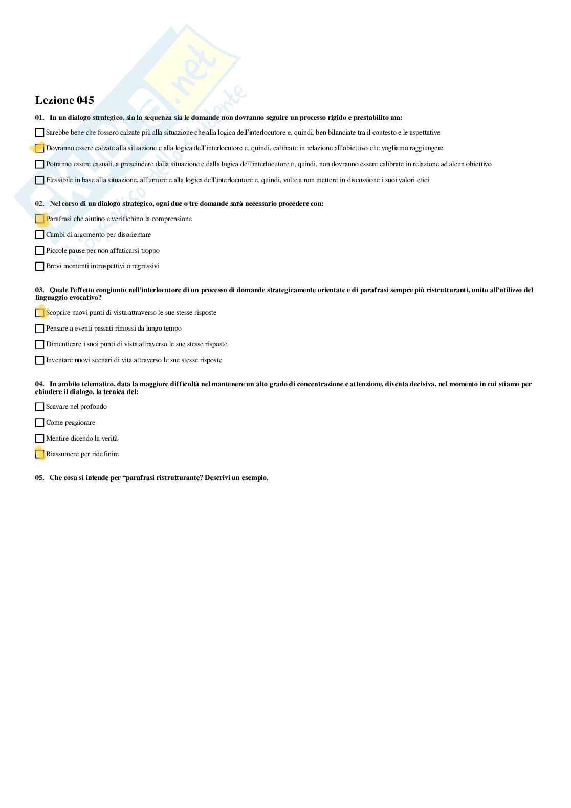 Psicologia della comunicazione strategica - Paniere compilato Pag. 46