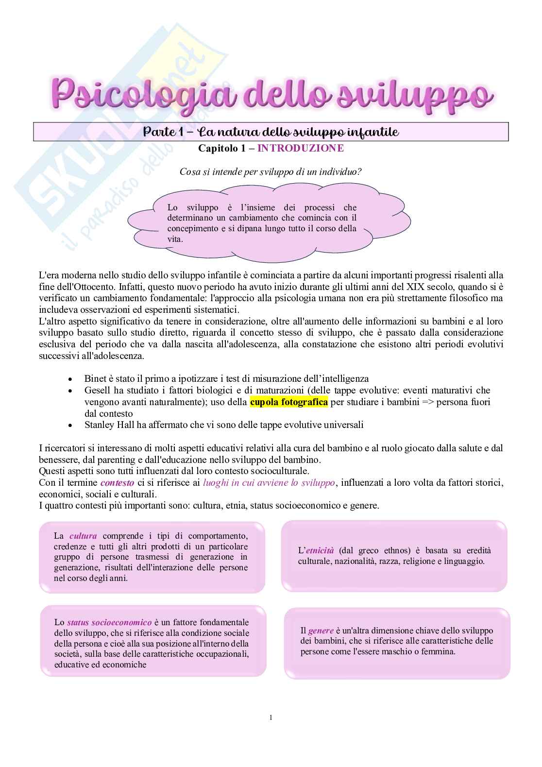Psicologia dello sviluppo e dell’educazione  Pag. 1