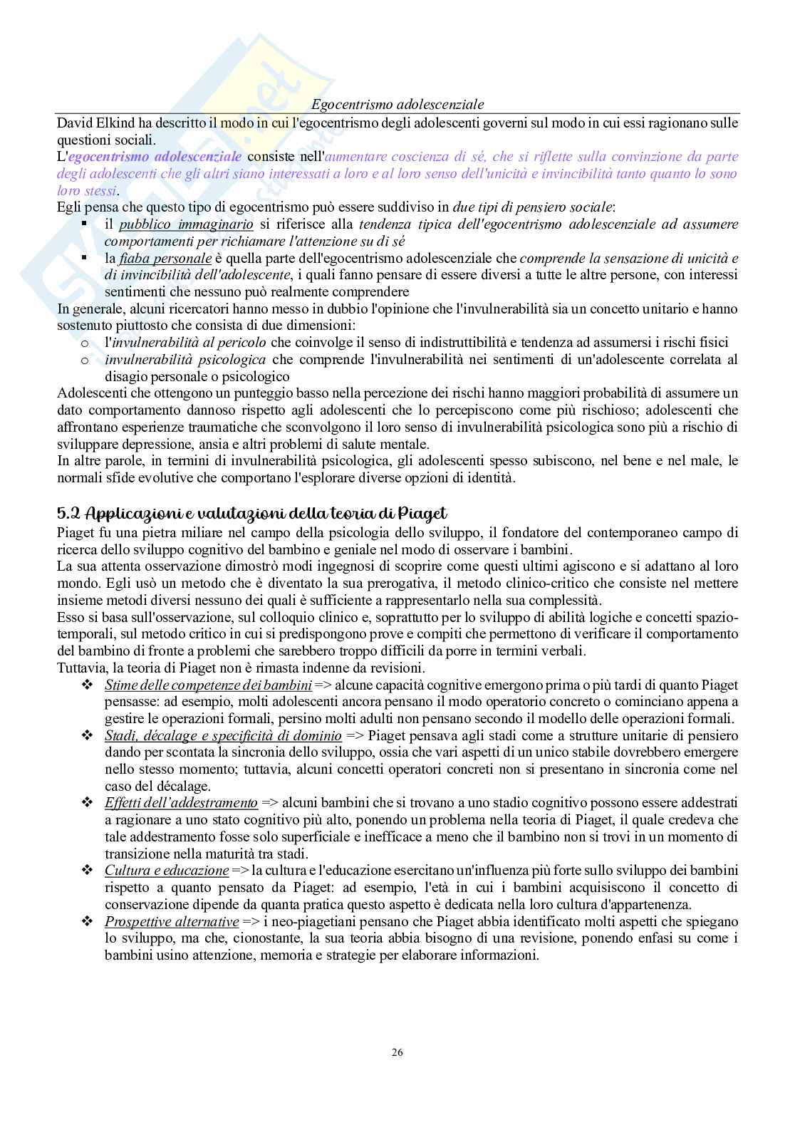 Psicologia dello sviluppo e dell’educazione  Pag. 26