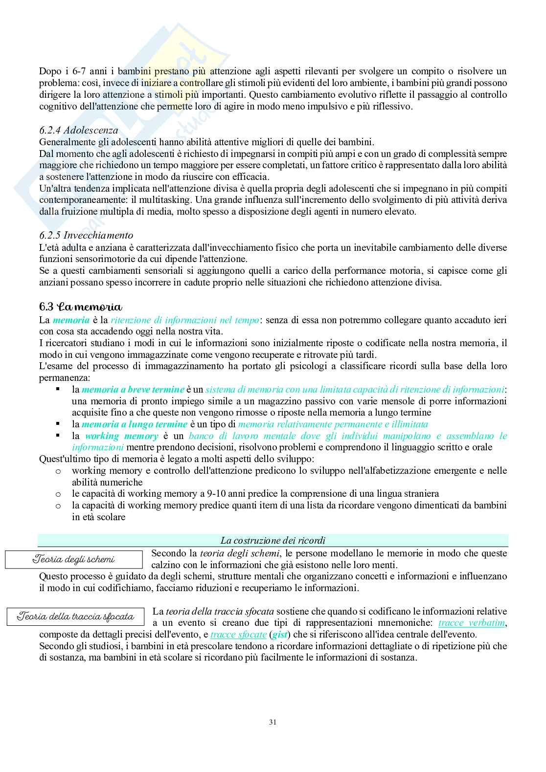 Psicologia dello sviluppo e dell’educazione  Pag. 31
