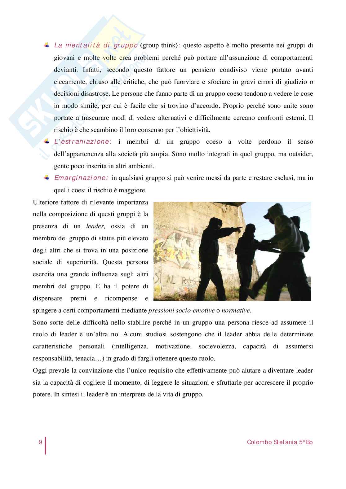 Fattori del disagio psicologico nell'adolescente e Pag. 11