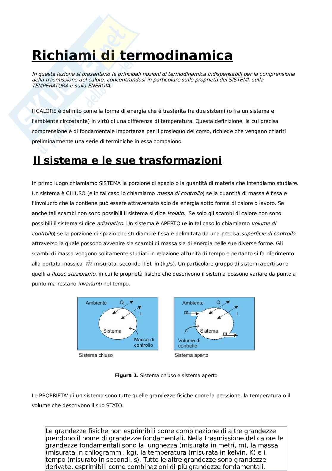 Richiami di termodinamica Pag. 1