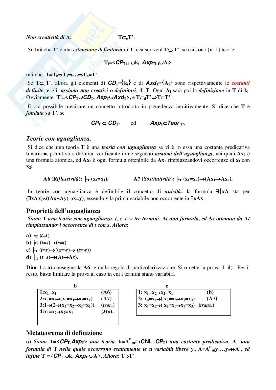 Logica e teorie formali Pag. 16